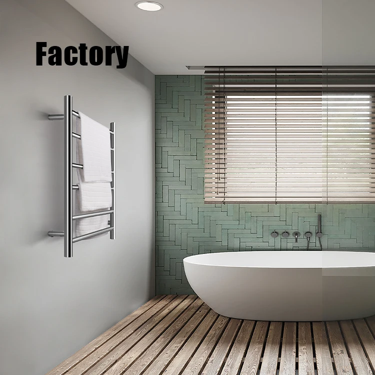 Bathroom wall heater Electric Heated Towel Rail Wall Mounted 304 Stainless Steel Heated Towel Warmer,11 Bars Drying Rack