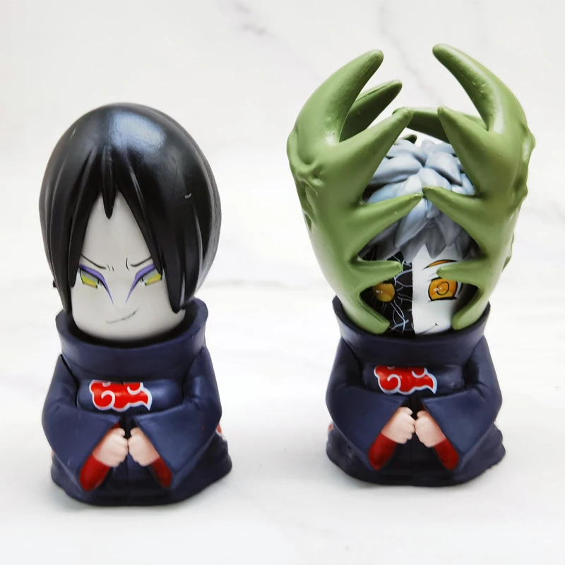 Экшн-Фигурки 6 видов стилей 8 см модель Akatsuki Uchiha Itachi Sasori Orochimaru Zetsu Obito аниме фигурки из ПВХ