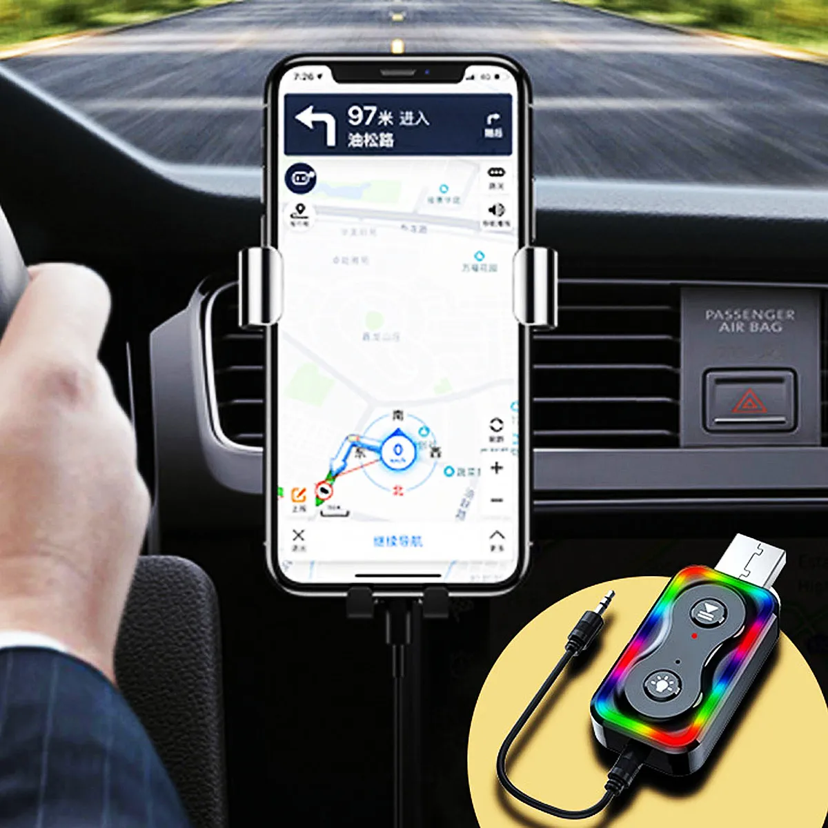 Цветной свет 2 в 1 Usb Адаптер гарнитура автомобильный комплект 3 5 мм Aux аудио приемник