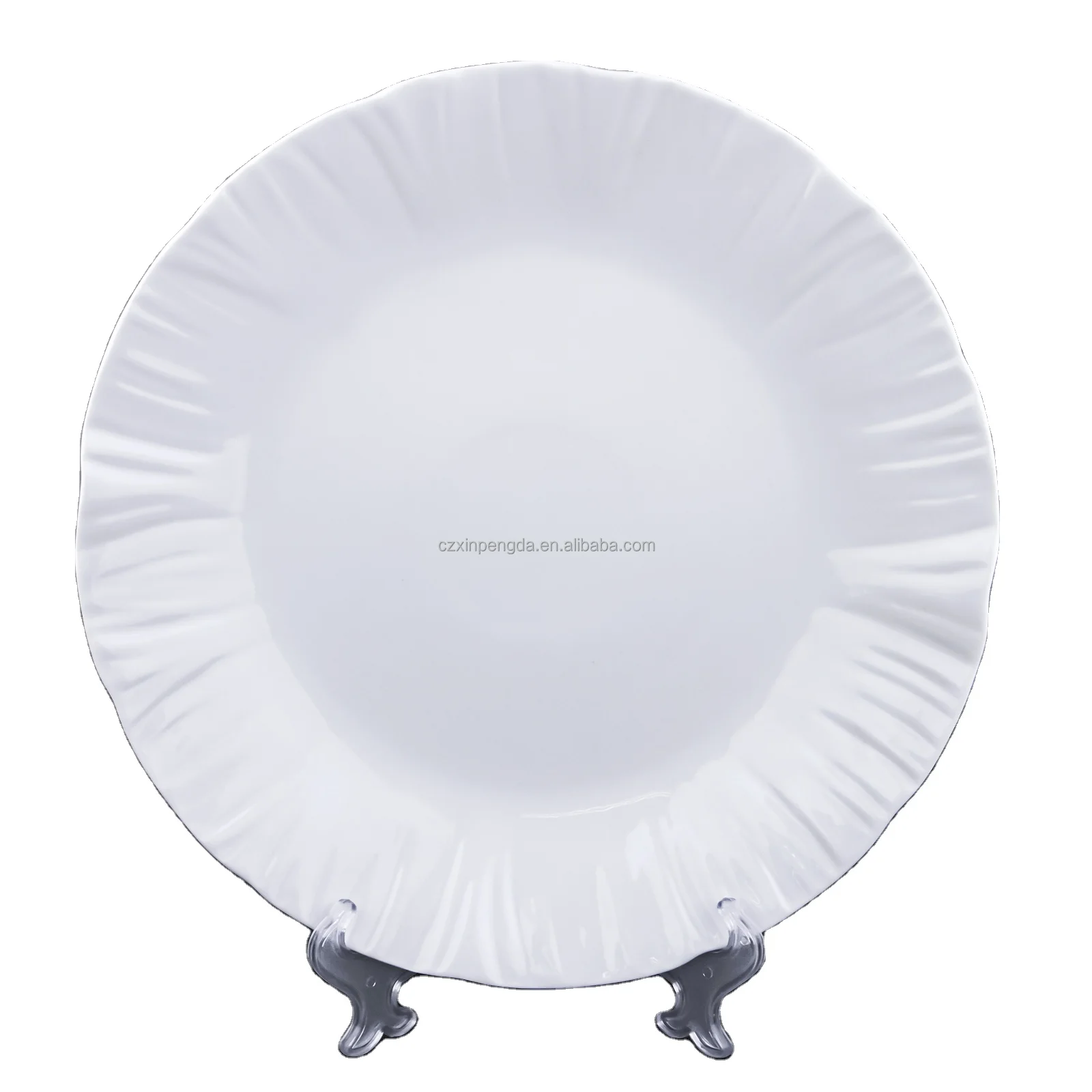 Cheap price customized design China fine dinner plates wedding home party restaurant porcelain ROUND dishes ceramic plates