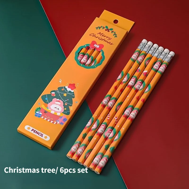 Christmas gift standard pencil 6pcs set for kids adults sketches school student