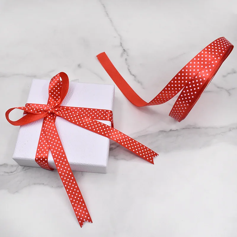 Factory Wholesale Dots Printed Ribbon For Hair Bows Custom Logo Cute Pretty  Dots Polka Ribbon