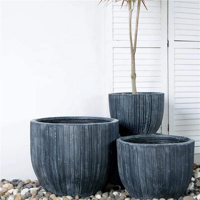 
Outdoor Fashionable Customized Concrete Decor Flower antique white grille Pot fiberclay Planter 