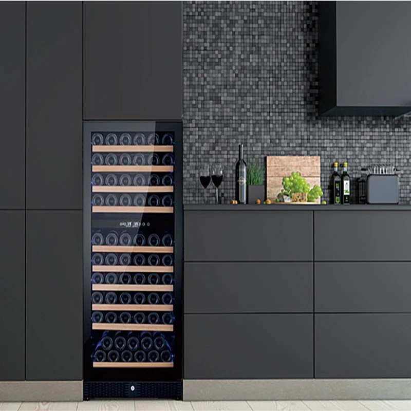 Bacchus Wine Refrigerator Bottles Wooden Shelves for Wine Compressor Dual Zone Wine Cooler Beverage Refrigerator ODM
