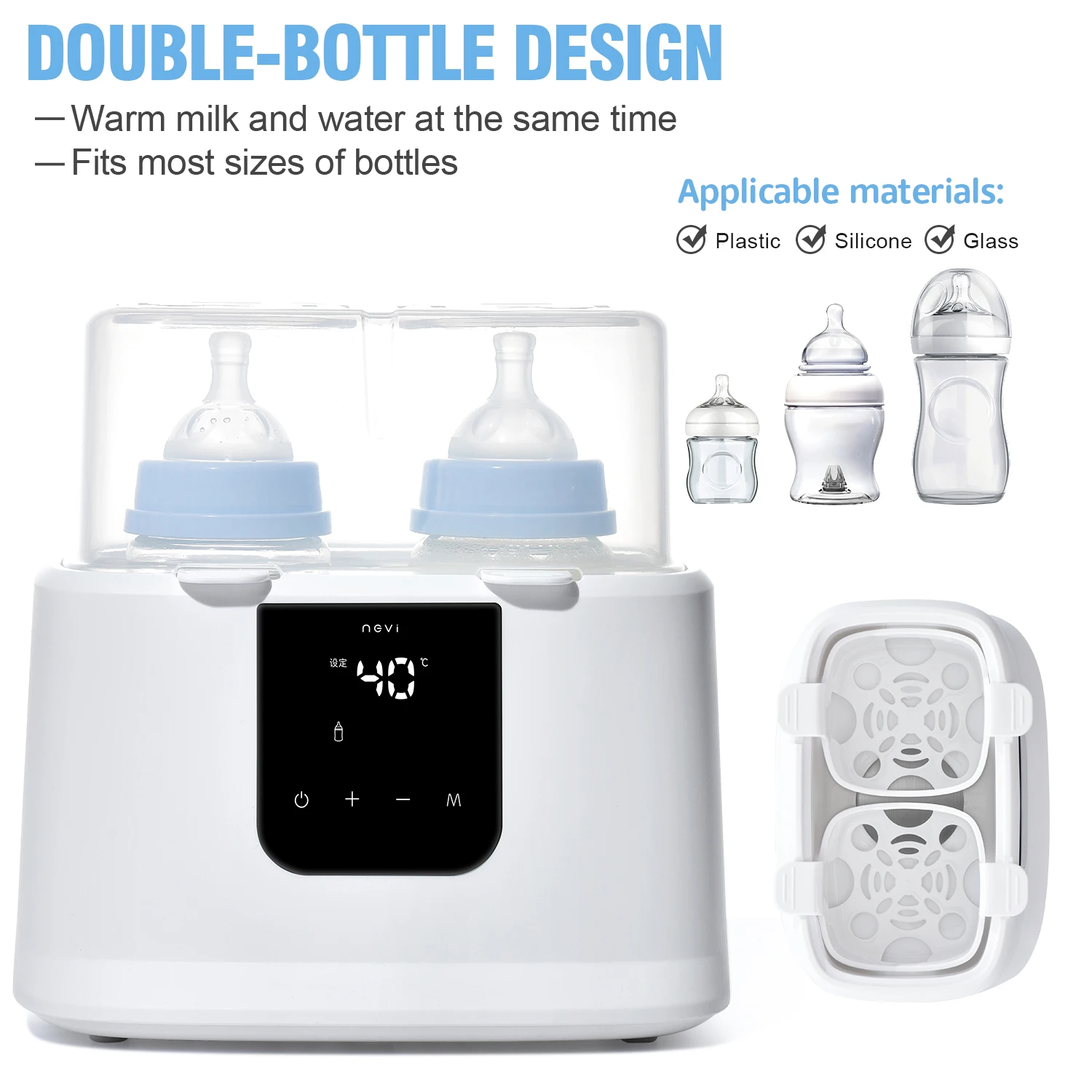 Hot Sale Electric Baby Bottle Warmer 3 in 1 Quick Heat Digital Baby Food Heater Milk Bottle Warmer