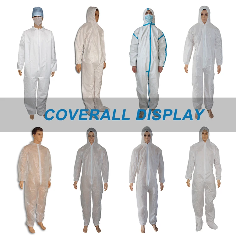 OEM Type 5/6 Coverall ppe Kit Suit Anti-Asbestos Safety Clothing Protective Clothing SMS 50/60Gsm Industrial Work Clothes
