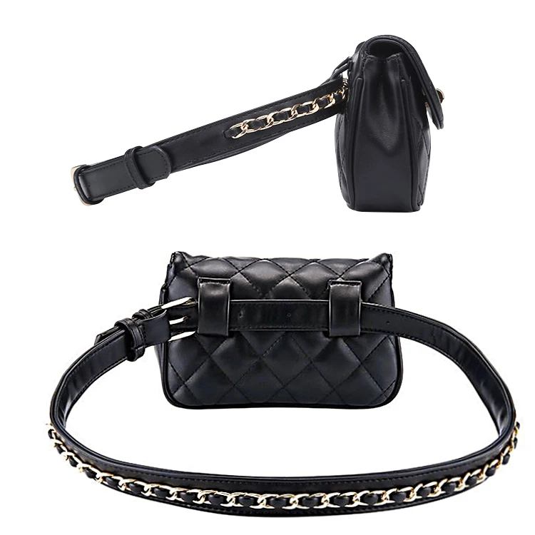 2022 новый дизайн верхний слой из натуральной кожи текстура сафьяно модная черная поясная сумка с металлической