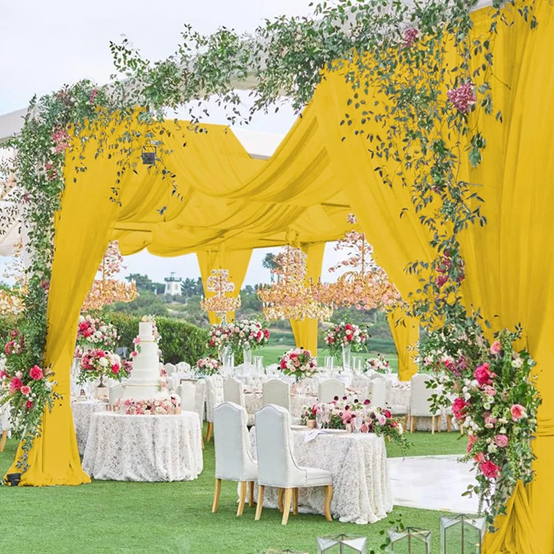 Draping Soft Drapes Curtains for Birthday  Backdrop Curtain White Chiffon Fabric Drapery