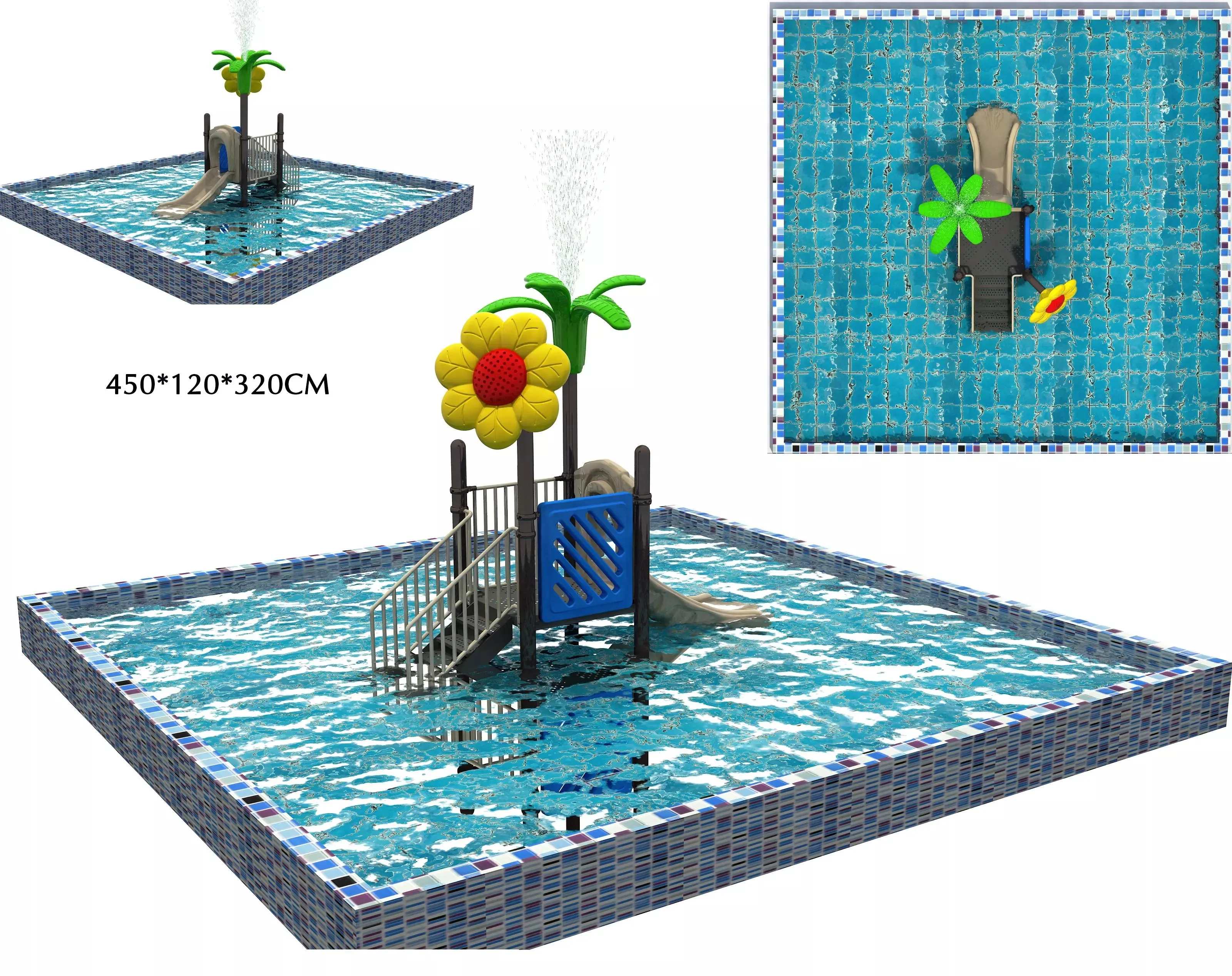 Mall Outdoor Children Water Play House plastic Swimming Pool Slides For Sale