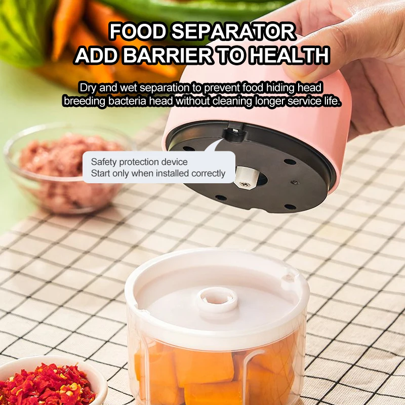 Electric vegetable cutter Meat mincer Meat grinder garlic onion vegetable electric cutter USB rechargeable household kitchenware