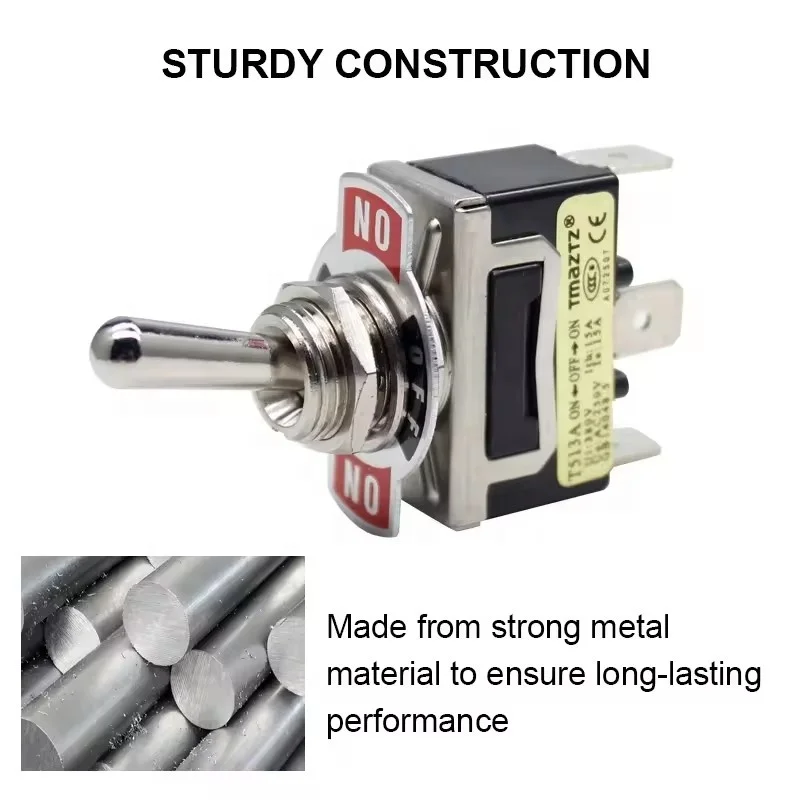 3 Pin Waterproof 250V 15A 125V 20A Metal On Off On locking 12mm Car Dash SPST Toggle Switch for