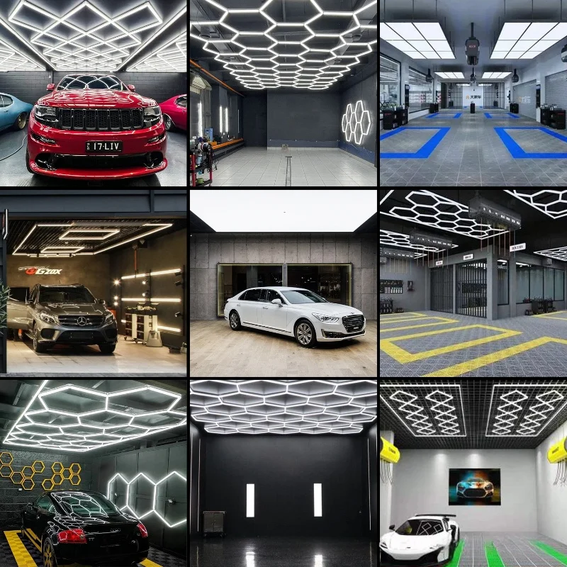 Super bright mounted six side hexagon ceiling light for warehouse workshop gym car care wash room  Factory Price