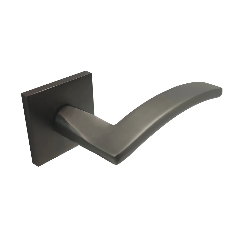 Bedroom zinc alloy handles,Factory direct sale customized door handles,Matt Black Nickel door lock handles