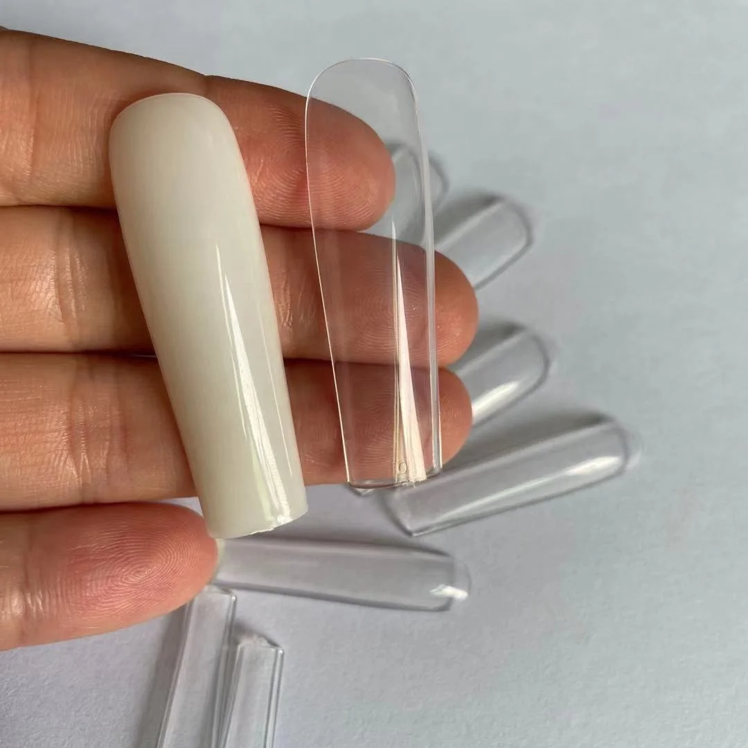 
600Pcs XXL Long Square Full Coverage Clear Nail Tips High Quality ABS Material Press On Nails For Wholesale 