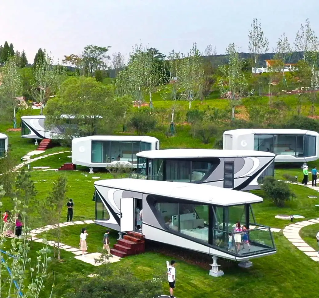 Luxury Small Mini Tiny Foldable Prefab Granny Containers House Villa Prefabricated Home Estate Cottage Hut Apartment