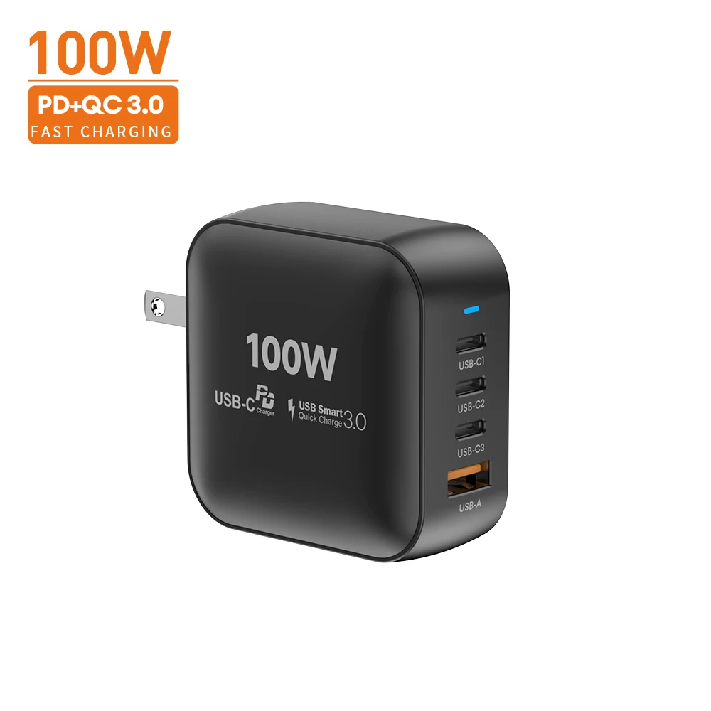 Зарядное устройство Vina с 3 портами GaN USB C PD Type Быстрая зарядка 100 Вт зарядное для ноутбуков MacBook Pro/Air iPad