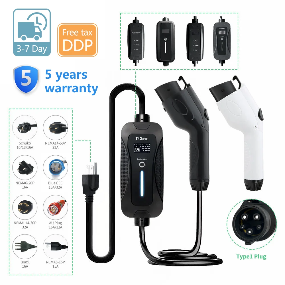 manufacture portable ev charger for Tesl a mobile level 2 ev charger ac station  screen car