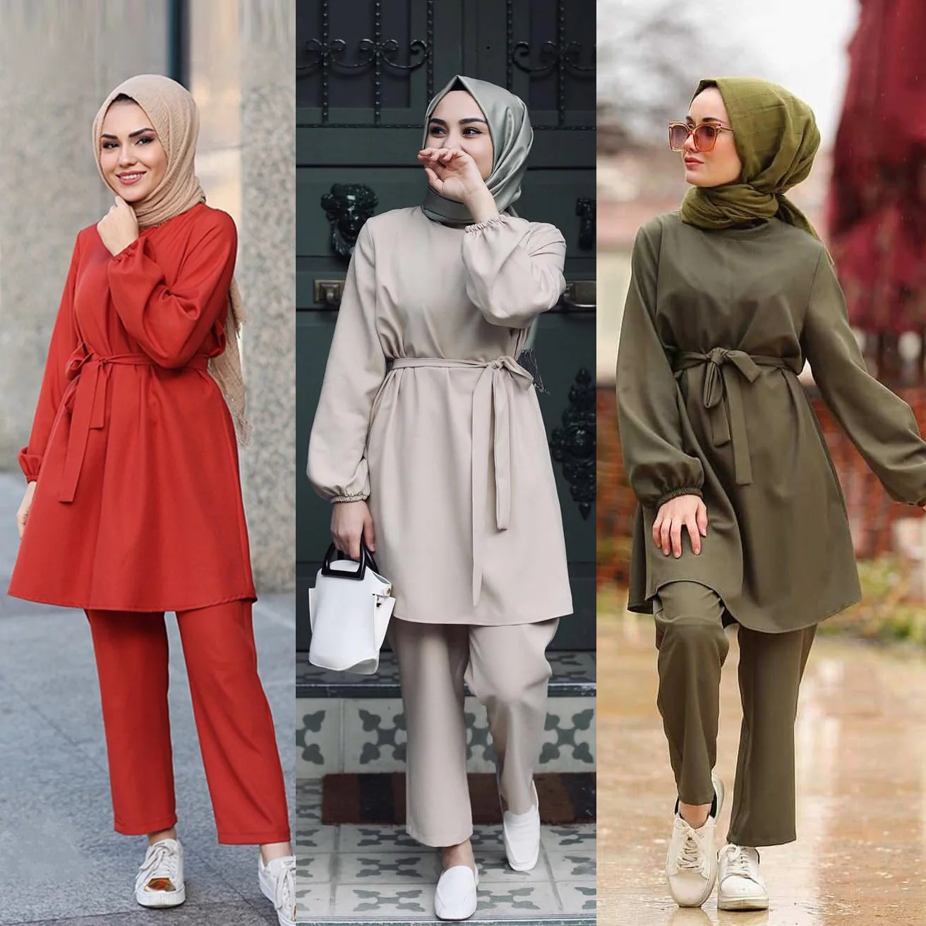 Muslim Pants Tops Bangladesh Dubai ArabTurkish Islamic Clothing Women Muslim Sets