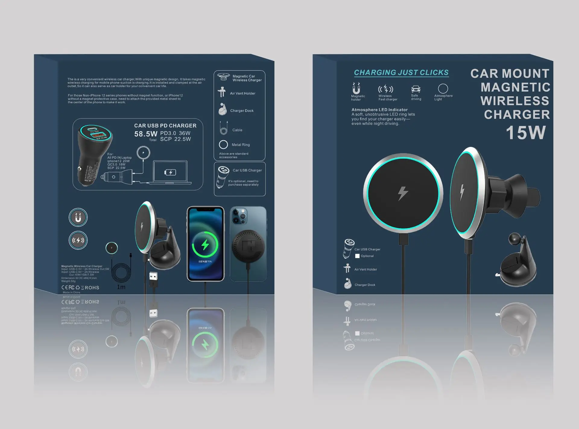 Трендовые 2021 Qi чашка с 360 градусов крепко держатся за iphone 12 зарядного устройства 15 Вт Держатель магнитный держатель телефона беспроводное автомобильное зарядное устройство