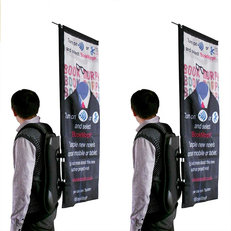 Walking Backpack Flag Advertising Flag Moving Flag With Double Sides Printing