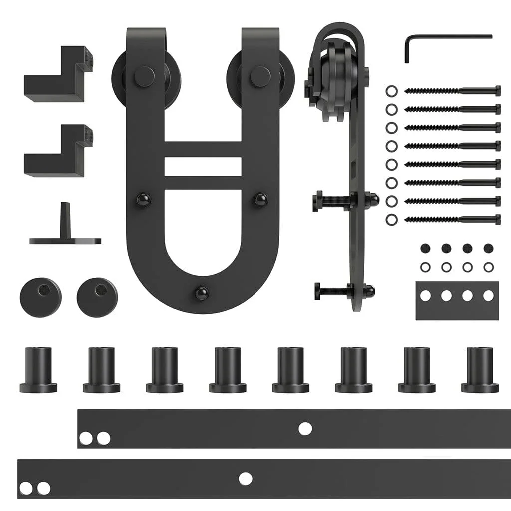 U Shape Horseshoe Single Double Barn Door Hardware Kit Classic Sliding Barn Door Hardware Kit