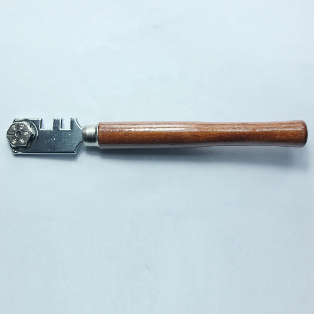 German Carbide Glass Cutter/glass Cutting Tools/High Quality Wooden Handle Six Wheels To-yo Glass Cutter