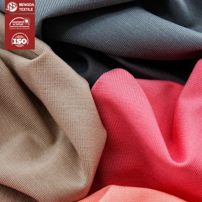 Eco friendly antimicrobial reactive dyed 95 pure bamboo 5 spandex fabric for kids garment underwear top