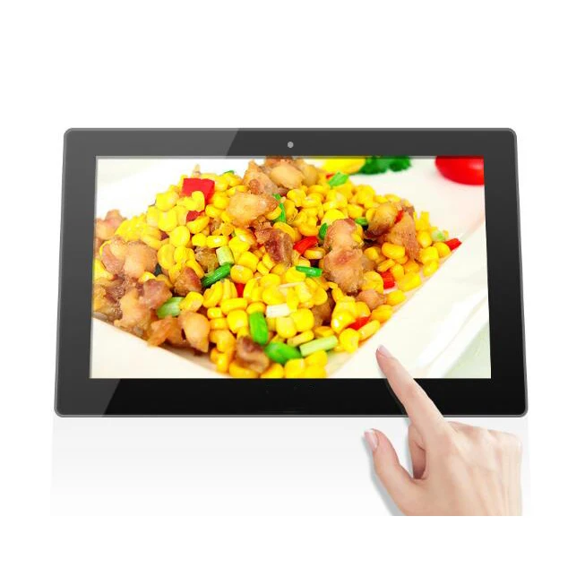 WIFI 4G LAN network 15.6 inch high bright capacitive multi touch screen Android tablet advertising interactive PC totem signage