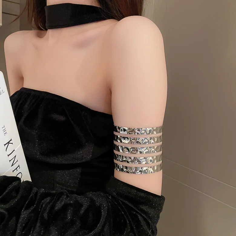 2024 Newest ZA Exaggerated Multi Layered Gold Metal Bangles for Women Personalized Trendy Party Evening Jewelry