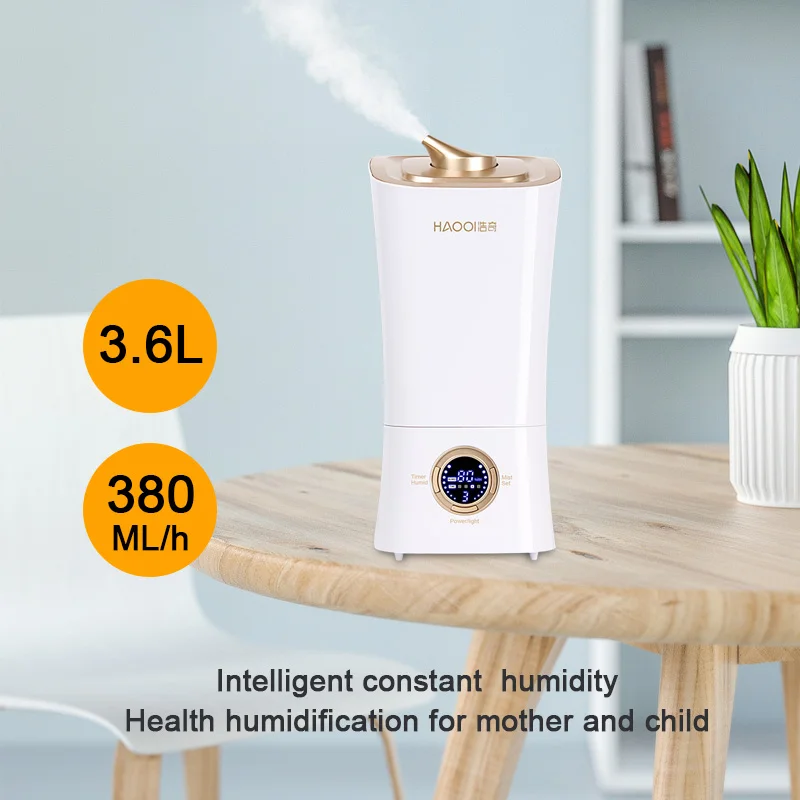 3.6L Smart Greenhouse Humidifier Cool Mist Maker Old Mature Down Filling Electronic Air Humidifier