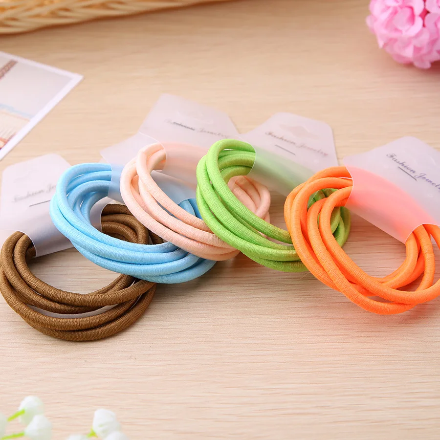 Candy-Colored Adult Headband Cute Beads High Elasticity Thick Hair Coarse Hair Boutique  Celebrity Ponytail Hair Ties