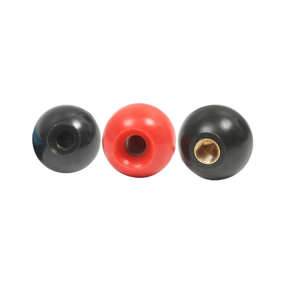 
China Professional Manufacturer Iron Core Thread Red Ball Knobs M10 Revolving Handle Bakelit For Printing Industry 