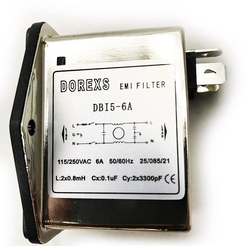 Factory Wholesale Arcade Cabinet Machine Parts EMI Filter 6A 115V/250V AC Vending Washing Machine EMI Filter