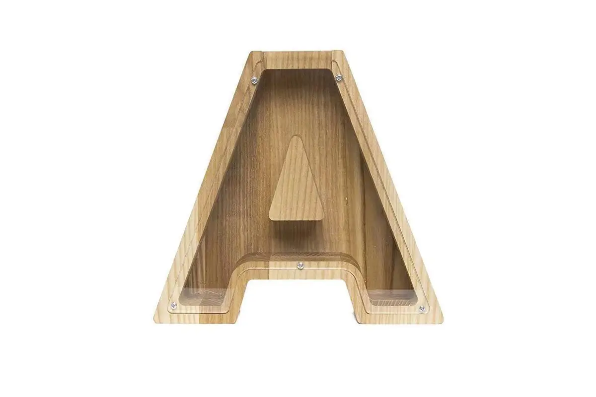 Personalized Letter Piggy Bank Custom Wooden Money Box Coin Stick Gift for Boys Girls Adults Birthday