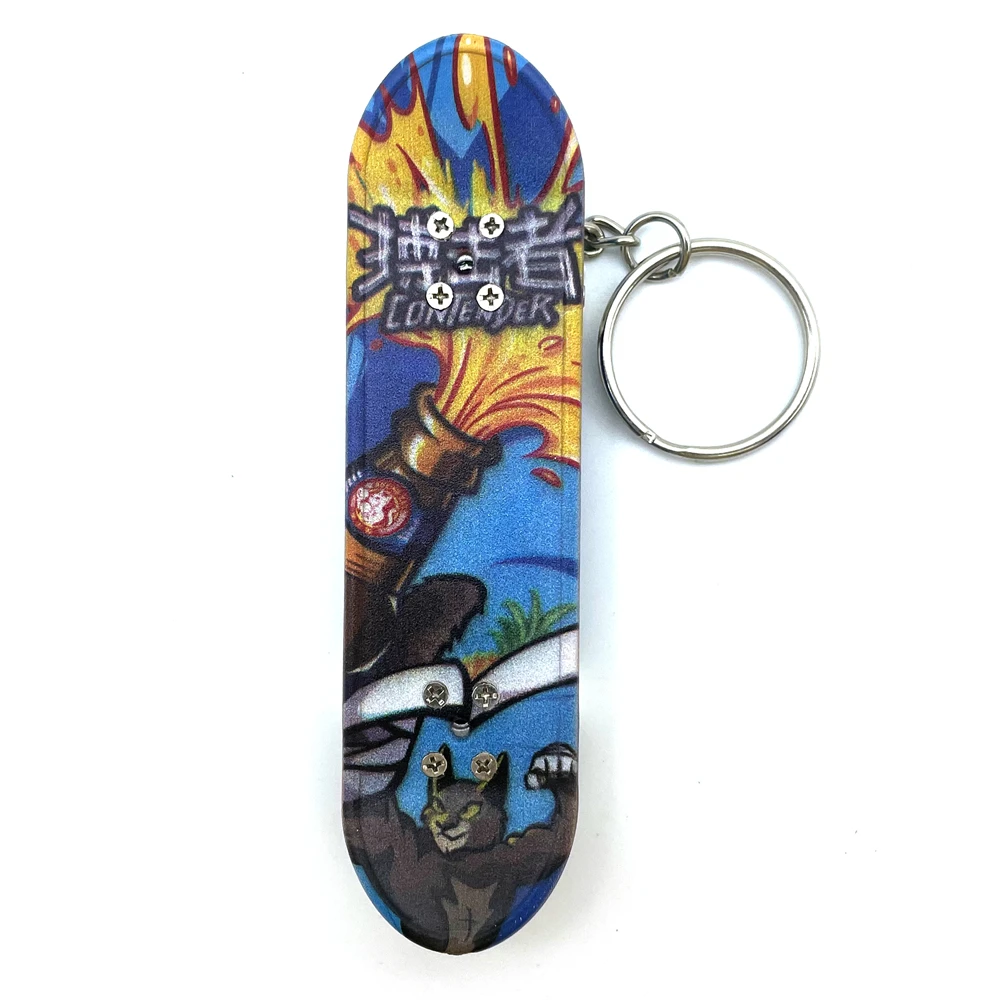 OEM ODM Custom Brasil Grey 26mm Metal Die Cast Stand Fingerboards Finger Skateboard With Keychain