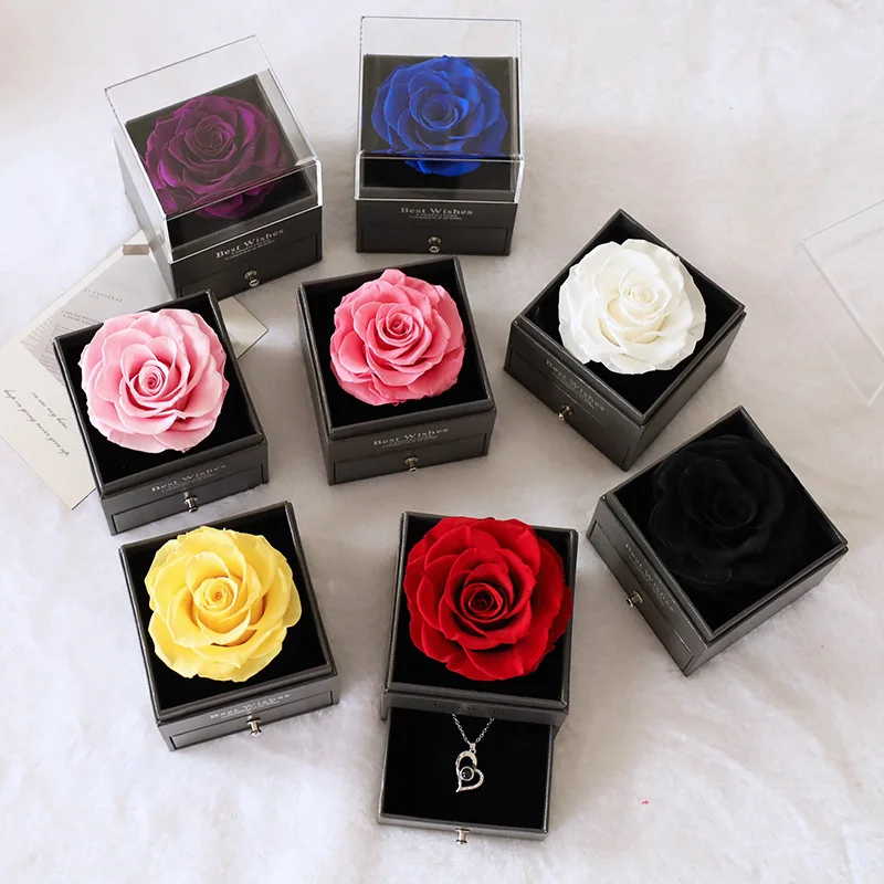 Подарочная коробка для украшений «Вечная красная роза»