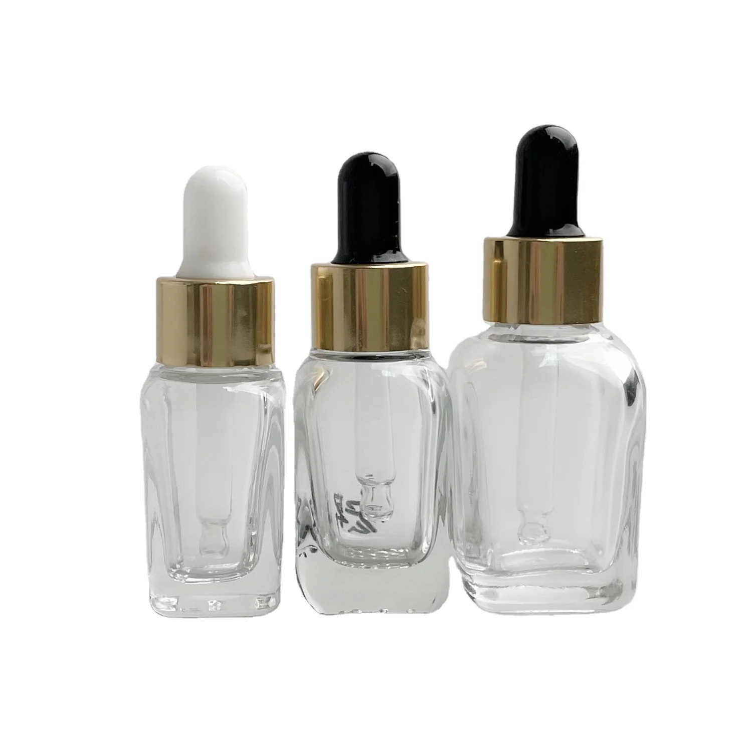 empty essential oil bottle 10ml 15ml 20ml 30ml square amber clear hair oil glass bottle with dropper