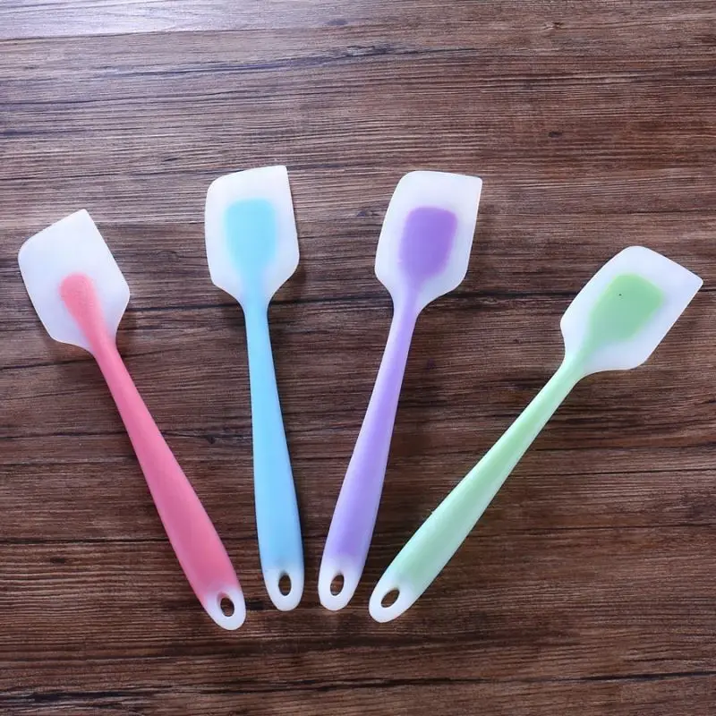 Professional made different colors whipping cream scraper 28cm environmental half-transparent baking silicone spatula
