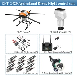 NEW EFT G620 6 Axis 20L 20KG Agricultural Spray Drone 5L 8L Pump With Hobbywing X9 Power System agriculture spray pump