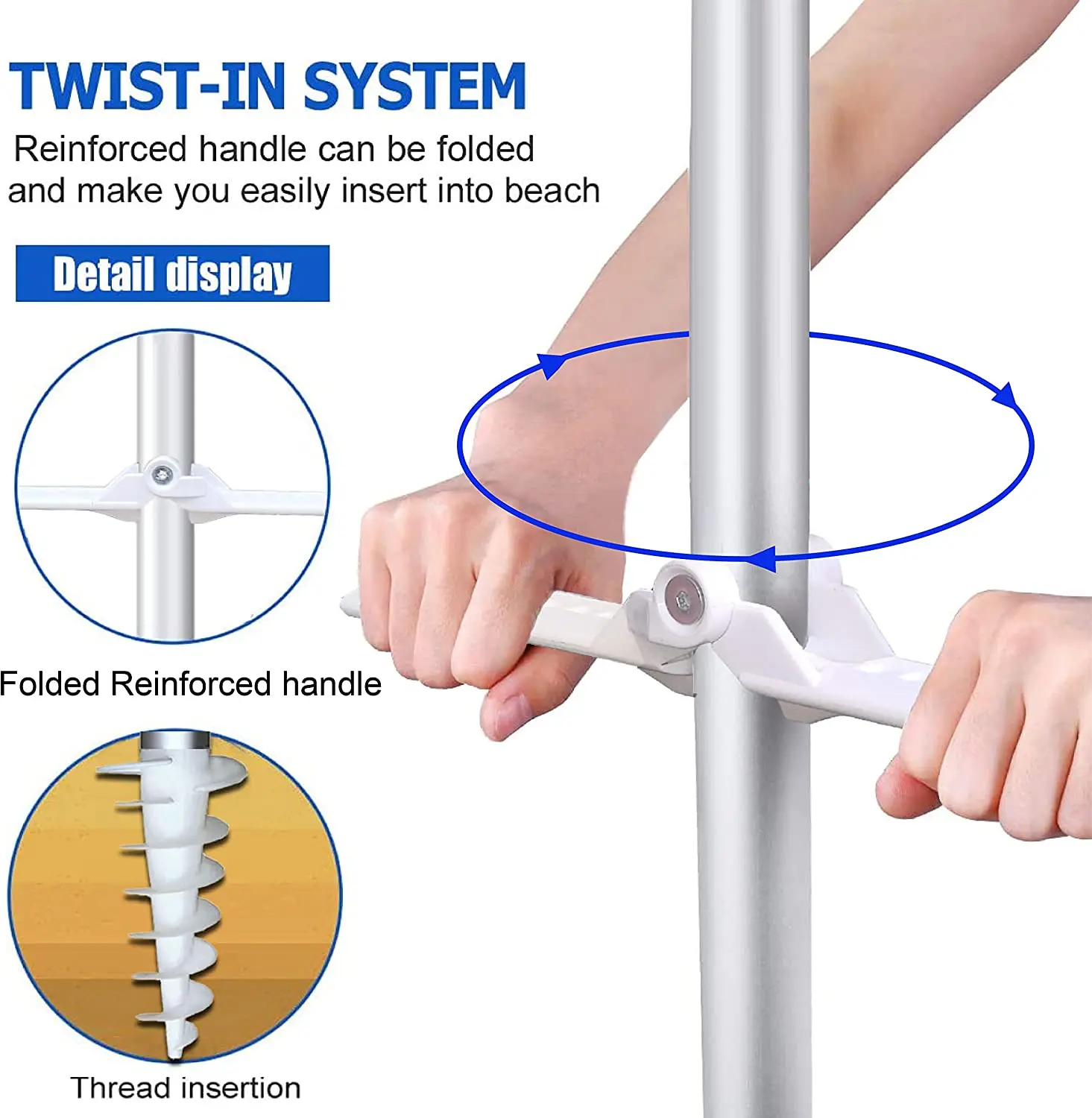 Factory Direct Beach Canopy Portable Aluminum Beach Umbrella Suitable for beach, outdoor travel