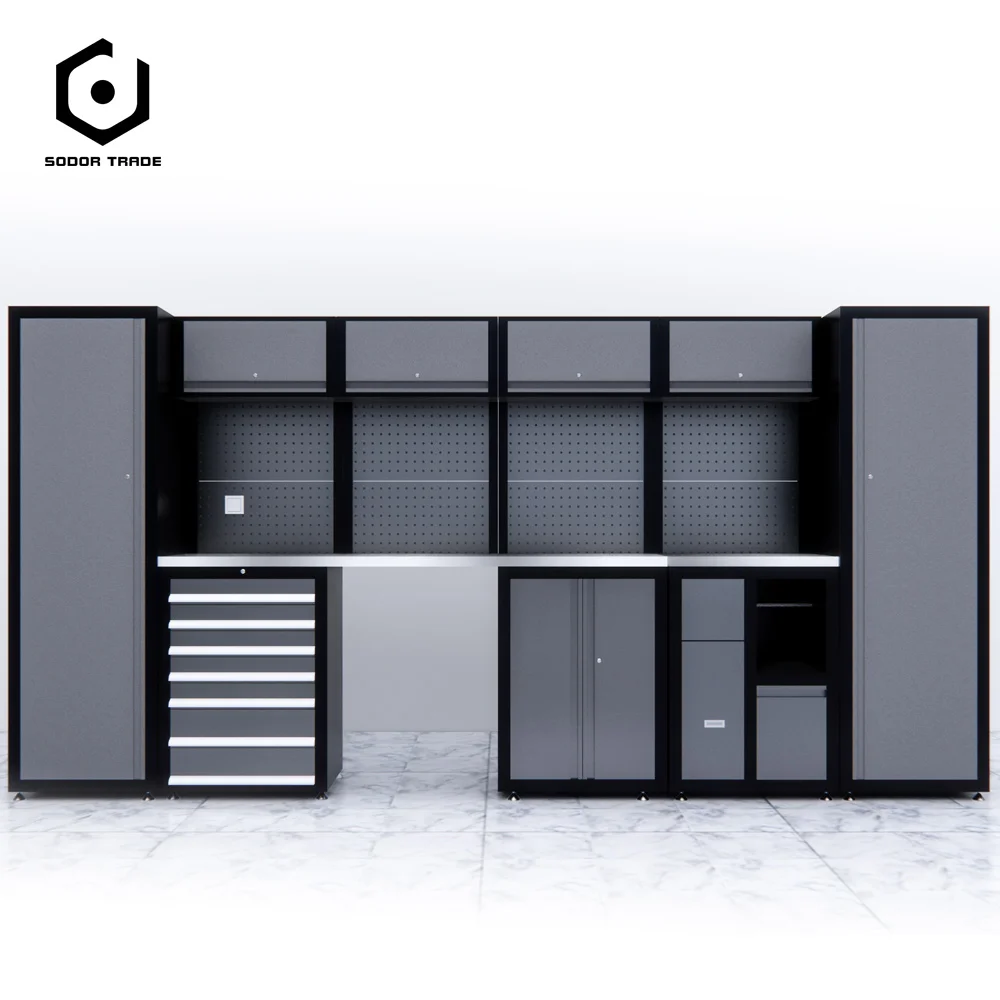 Hot Selling Tool Cabinet   Fixed Workbench Metal Cabinets Corner Cabinet Garage Tools Storage Equipment