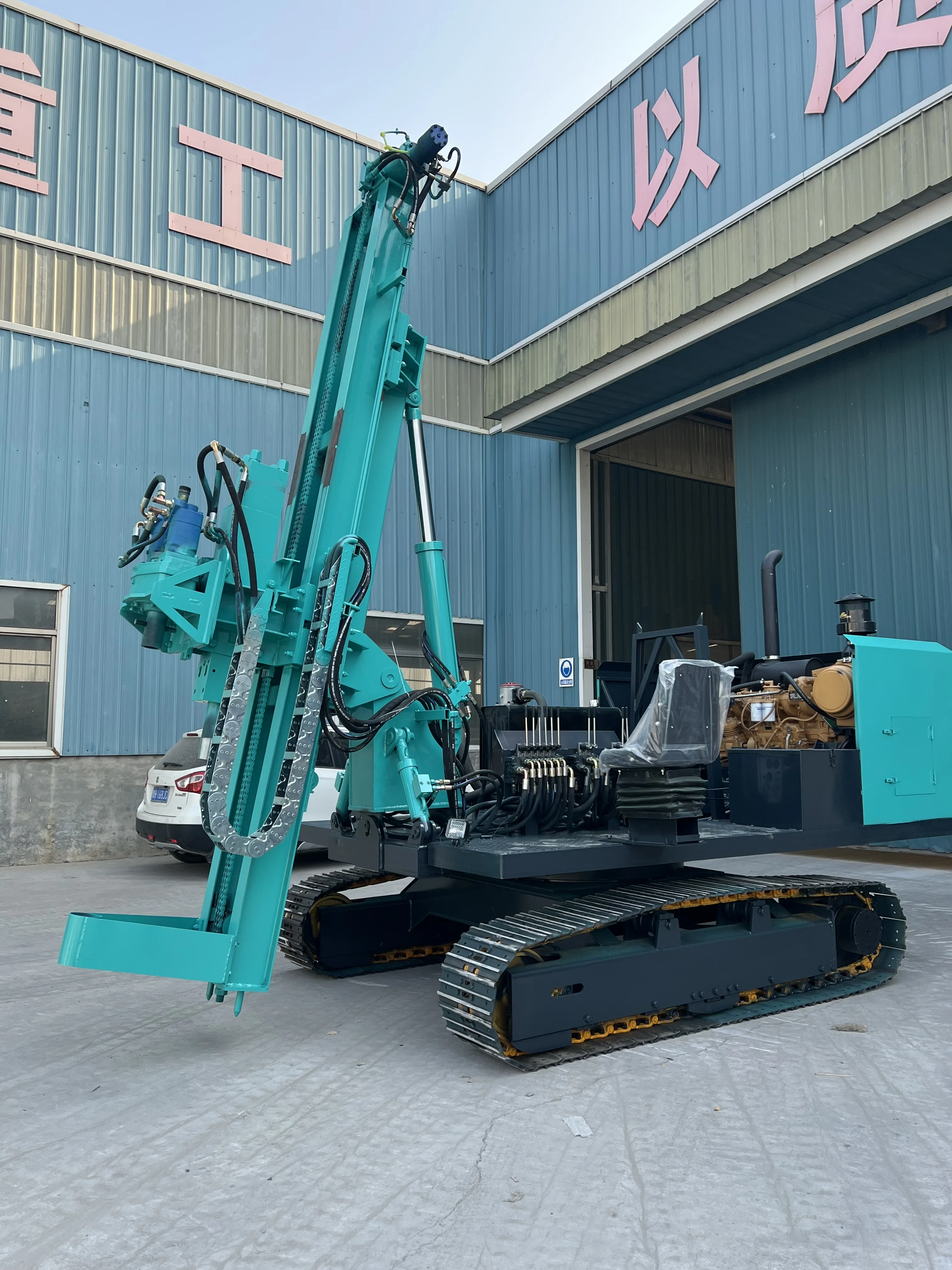 Micro Pile Drilling Rig Hydraulic Dual Power Head Small Piling Rig Rotary Solar Drop Hammer Pile Driver