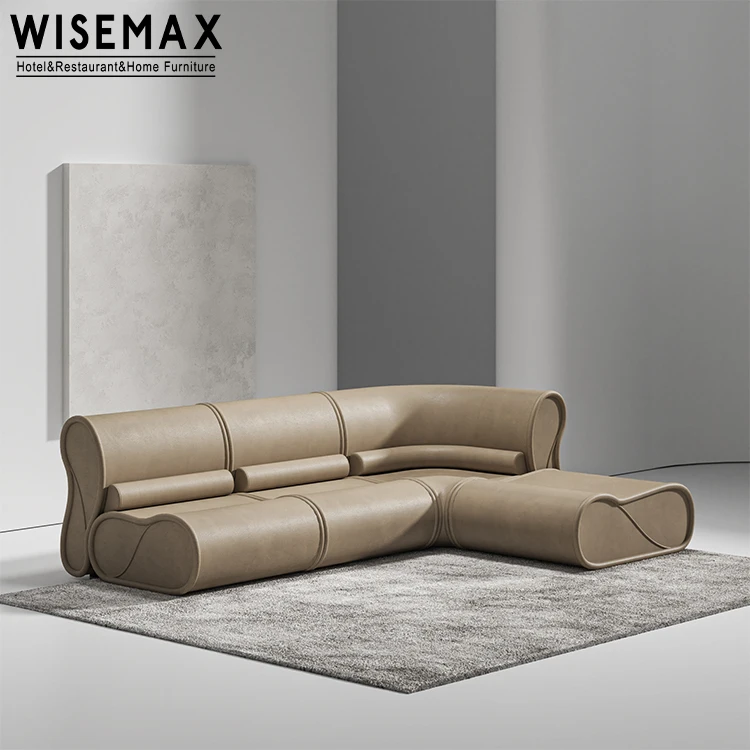 WISEMAX FURNITURE luxury living room sofas fabric big size modular sectional sofa set with ottoman velvet fabric floor sofa set