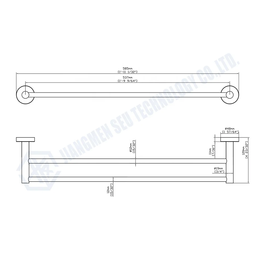 Home apartment hotel projects wholesale modern bathroom accessories stainless steel double towel bars towel racks
