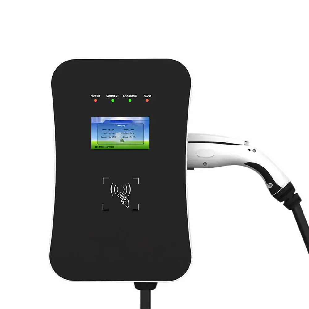 380V 3-фазовый настенного шкафа EV зарядное устройство 16A 11KW 22KW электрический автомобиль со светодиодным