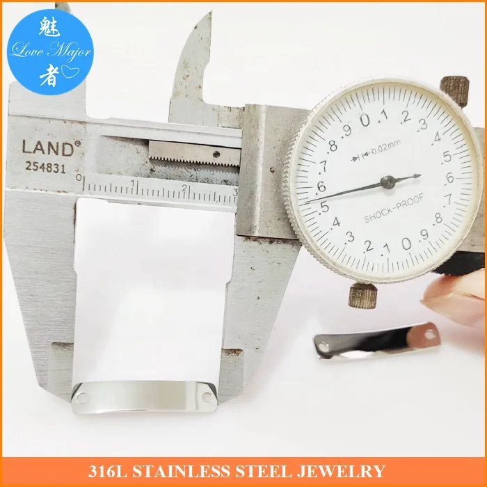 Blank Engrave-able Shine Polished Two hole Stainless Steel Jewelry Plaque Connector Fashion Jewel Findings