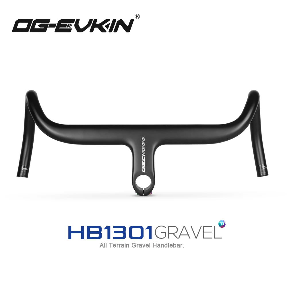 OG-EVKIN HB-1301 Carbon Gravel Road Bike Handlebar 28.6/31.8 Integrated Bike Handlebar Full Hidden Cable Gravel Bicycle Bar