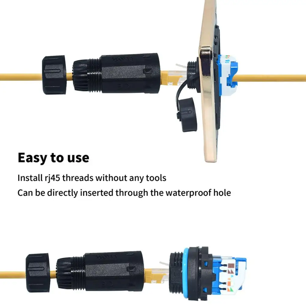 Сетевой разъем YXY RJ45 двухсторонний уличный CAT6A соединитель для монтажа панелей водонепроницаемый rj45