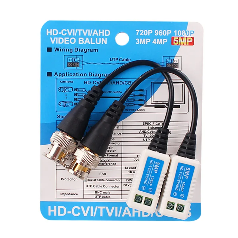 Winkasing YJS-202K 1ch twisted pair transmitter passive CCTV Passive AHD CVI TVI CVBS video balun 4MP 5MP  BNC balun for cctv