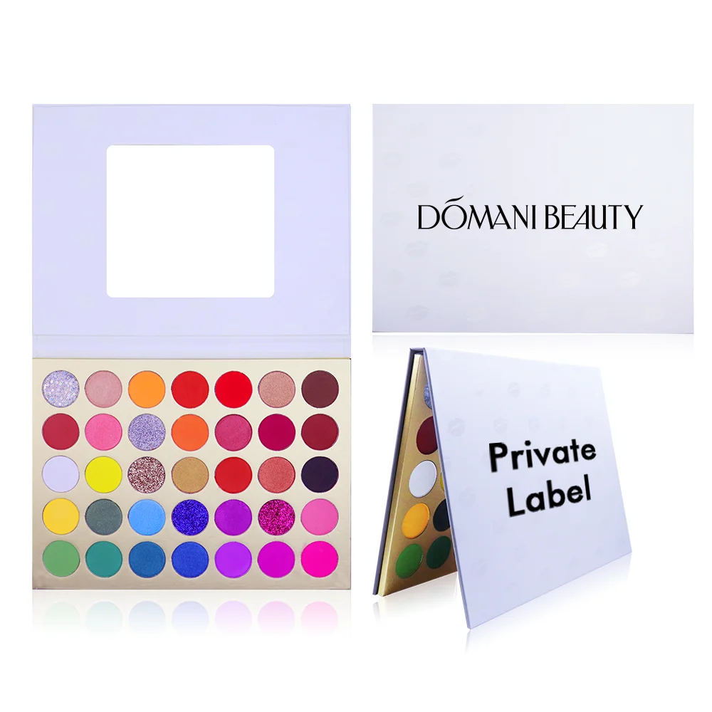 
Oem Vegan Cruelty Free 35 Colors White High Pigment Makeup Glitter Custom Logo Cheap Private Label Eye Shadow Eyeshadow Palette 